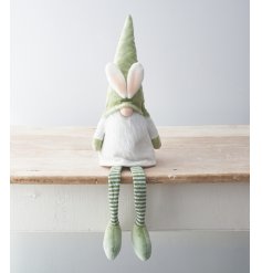 A charming shelf sitting gonk in a stunning sage green colour. Complete with bunny ears.