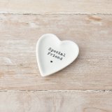 A chic and stylish heart shaped trinket dish with a stamp style Special Friend slogan.