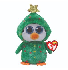 An utterly adorable TY penguin Beanie Boo dressed in a super soft Christmas tree costume. Complete with gold star.