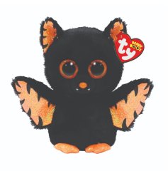 A cute and spooky Halloween beanie boo with sparkling orange details. A plush toy for little ones to enjoy.