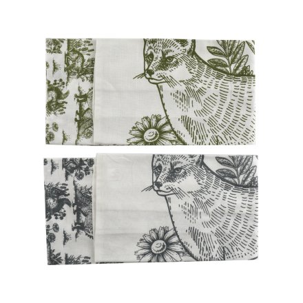 Forest Toile Tea Towels, 2a
