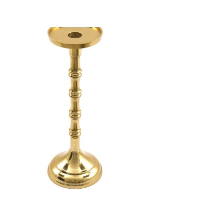 Gold Pillar Candle Holder, 29cm