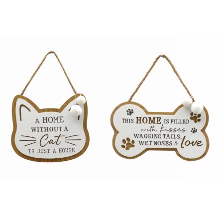 Wooden Cat/ Dog Sign