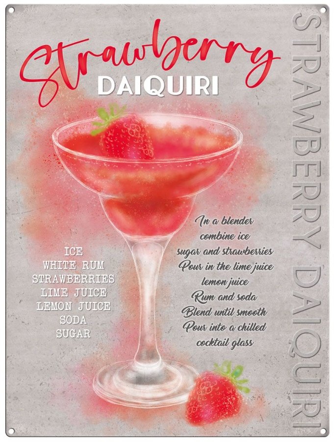 Strawberry Daiquiri Metal Sign 60197 Kitchen & Dining / Signs