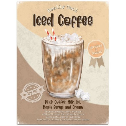 Iced Coffee Metal Sign