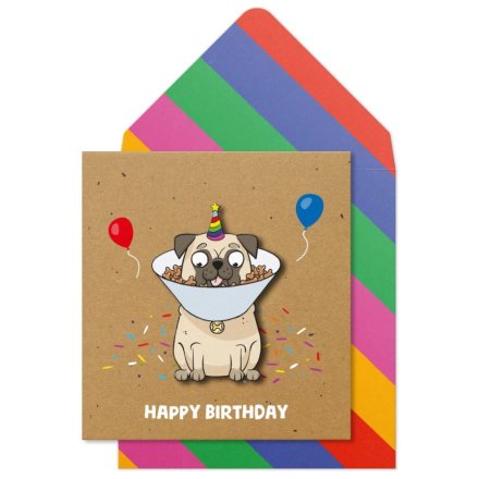 3D Happy Birthday Pug