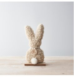 A gorgeous fluffy bunny ornament made from on trend Sherpa fabric. 