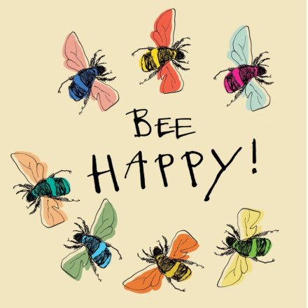 Colourful Bee Happy Card, 15cm