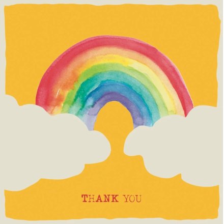 Thank You Rainbow Greeting Card, 15cm