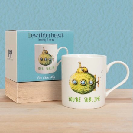 A witty and wonderfully illustrated ceramic mug by the talented Bewilderbeest. 