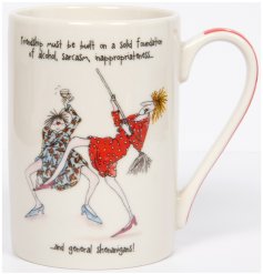 A fine quality mug with a humorous slogan and original illustration. A witty design from the Camilla and Rose range