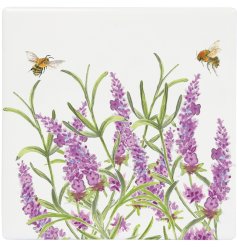 A bright and beautiful bee and lavender coaster from the popular Bee-tanical range.