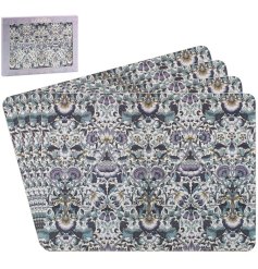 A set of 4 cork backed placemats, each with a colourful Lodden design by the acclaimed artist William Morris.
