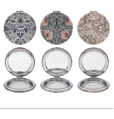 A stylish and practical compact mirror, complete with a pretty floral William Morris pattern.