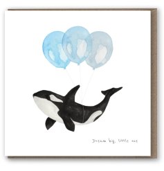 Dream Big Little One. A beautiful and simple greetings card with a powerful image. Hand painted with water colours.