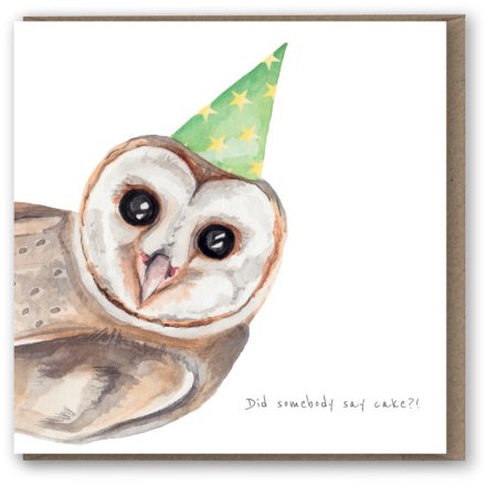 Owl With Hat Greeting Card 15cm