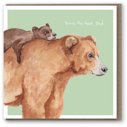 Best Dad Bear Greetings Card 15cm