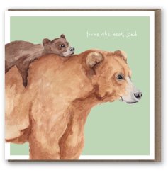 You're the best, Dad. A unique hand painted bear themed greetings card with a lovely sentiment for dad. 