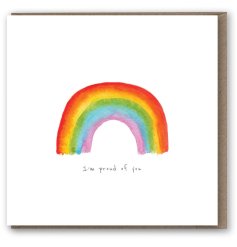 Show your pride with this colourful hand painted rainbow card. Complete with kraft envelope. 