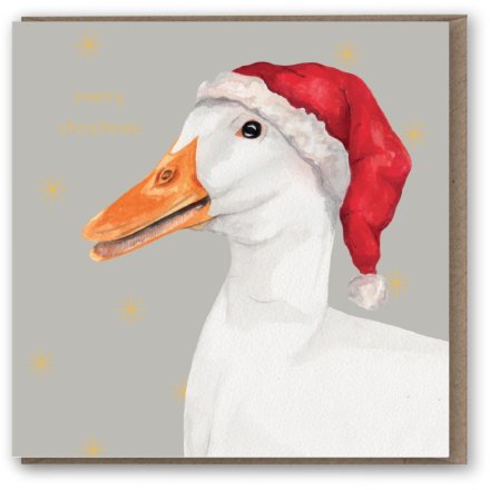 Goose Santa Hat Card