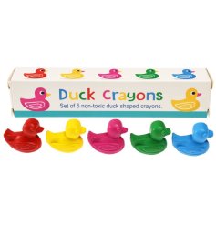 Enjoy hours of fun with this set of 5 duck shaped crayons. 