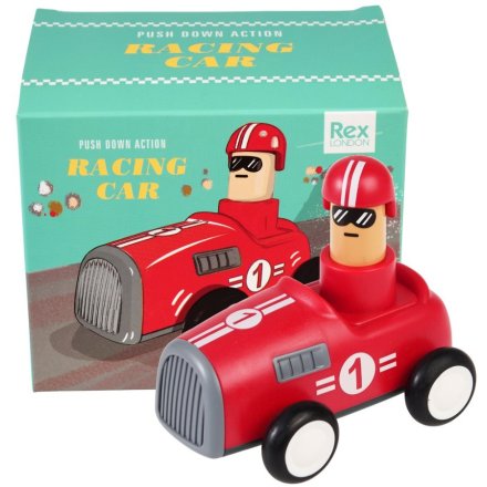 Racing Car Red Push Down Action