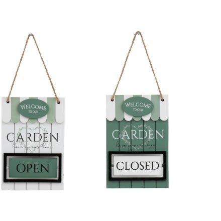 Garden Open/ Closed Signed