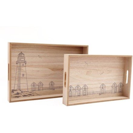 Seashore Trays, Set of 2 