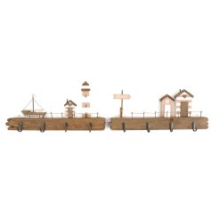 Organise your bags and coats with these coastal themed storage hooks. Each scene has 4 metal hooks and beach theme.