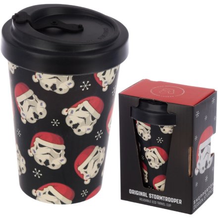A reusable and eco friendly travel cup made from bamboo with screw top.
