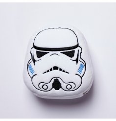 A soft and snuggly Stormtrooper design travel cushion with integrated eye mask. The perfect travel companion