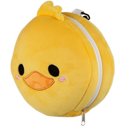 A soft and snuggly duck design travel cushion with integrated eye mask. The perfect travel companion for on the go.