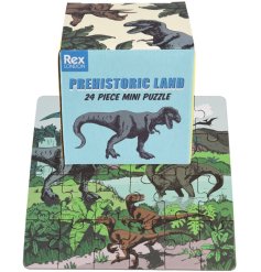 An enjoyable 24 piece mini puzzle with a wonderful dinosaur image featuring a variety of species. 