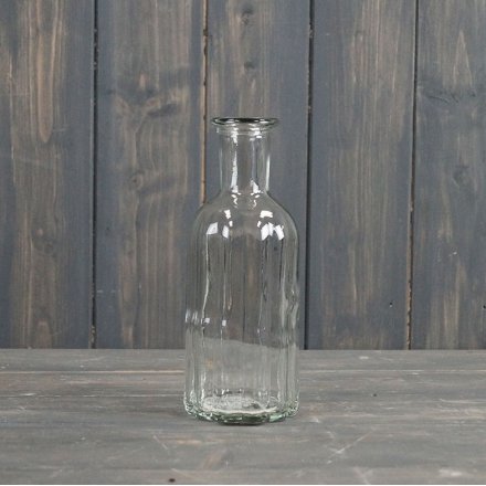 Clear Glass Bottle, 19cm