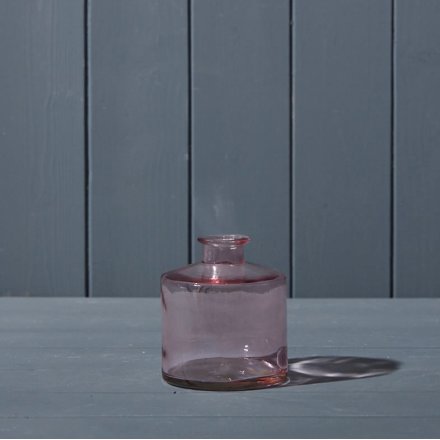 Pink Glass Bottle, 10cm