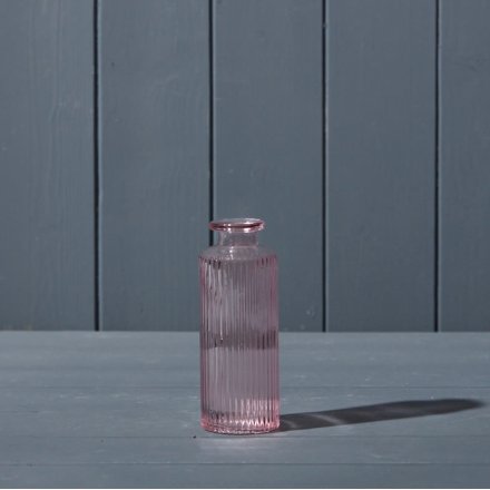 Pink Glass Vase, 13cm