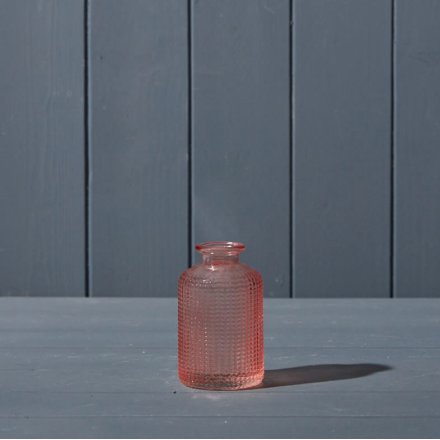 Rose Textured Glass Bottle, 10cm