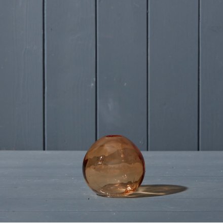 Globe Glass Vase, Cognac
