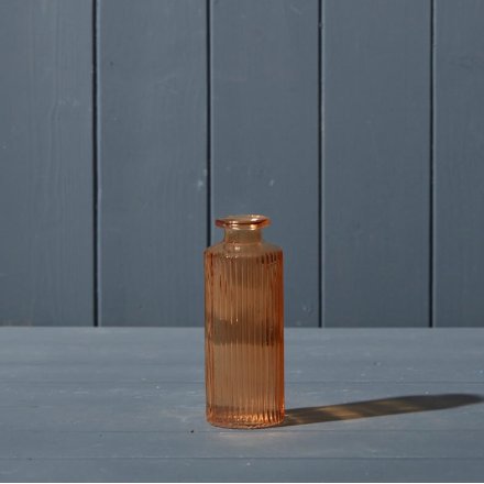 Ribbed Glass Bottle, Cognac 13cm