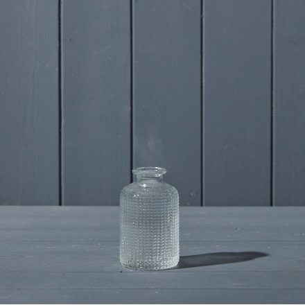 Clear Dimpled Glass Bottle