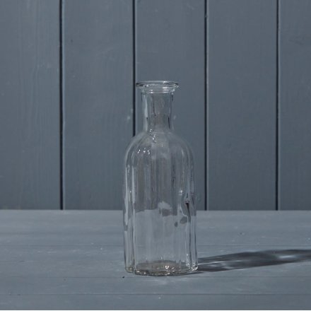 Clear Glass Bottle, 19cm