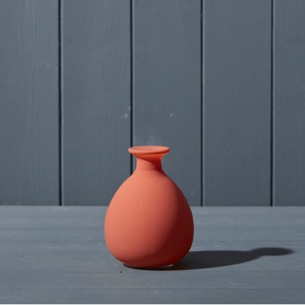 Matte Glass Bud Vase, Terracotta
