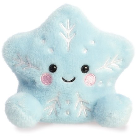 An adorable palm pal soft toy with beautiful embroidered details and a cute smiling friend.
