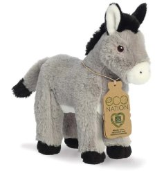 An adorable, eco-friendly donkey soft toy. A plush gift item with a huggable body and cute smiling face.