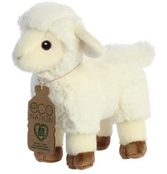 An adorable and super soft lamb toy made from recycled and eco-friendly materials. 