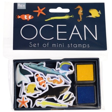 Get creative with this set of mini stamps featuring creatures from the ocean. 