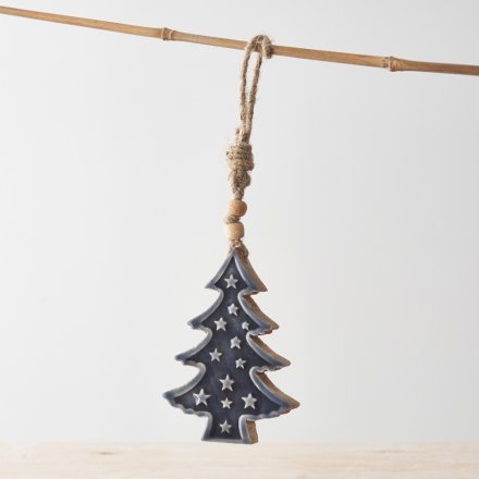Tree Hanger W/Enamel Glaze, 12cm