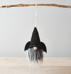 A fabulous fabric gonk decoration with black hat, bat wings and signature shaggy beard. 
