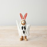 An adorable resin bunny ornament dressed as a ghost. Beautifully detailed and unique. 