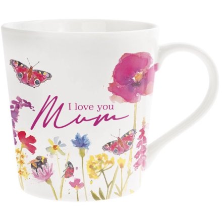 I Love You Mum Floral Mug
